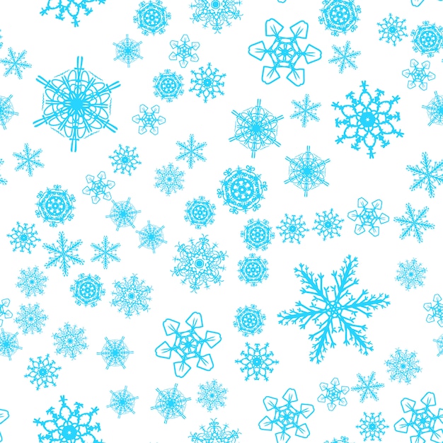 Premium Vector | Christmas snow seamless pattern with beautiful snowflakes