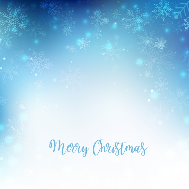 Premium Vector | Christmas snowflakes blurred background