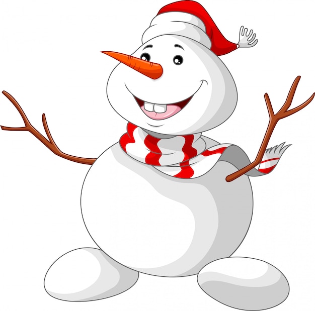 Premium Vector Christmas Snowman Cartoon