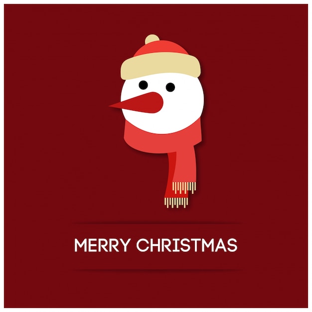 Download Christmas snowman face with simple typography on red ...
