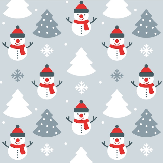 Premium Vector Christmas snowman seamless pattern background
