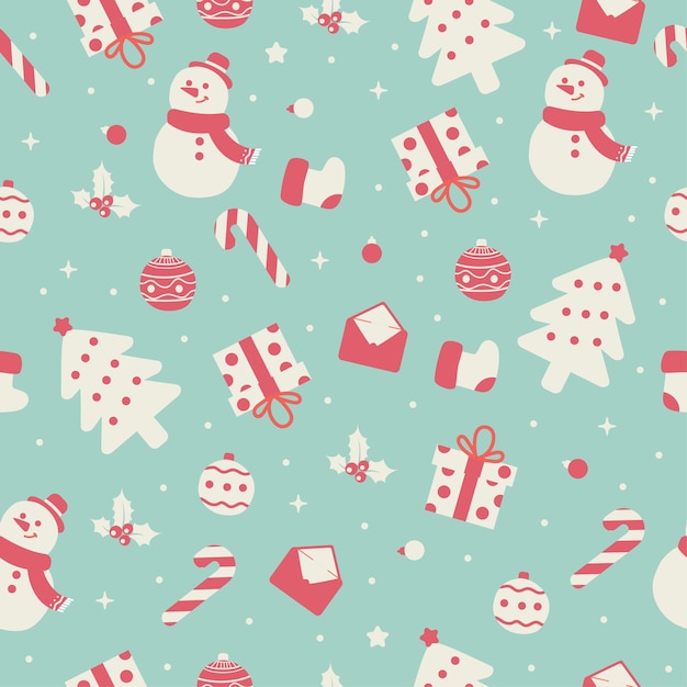 Premium Vector | Christmas snowman seamless pattern