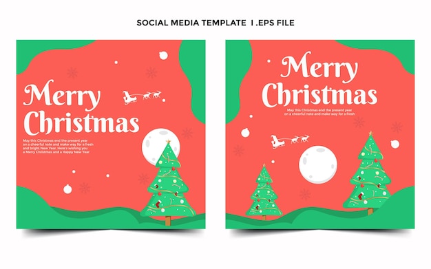 Premium Vector Christmas Social Media Template