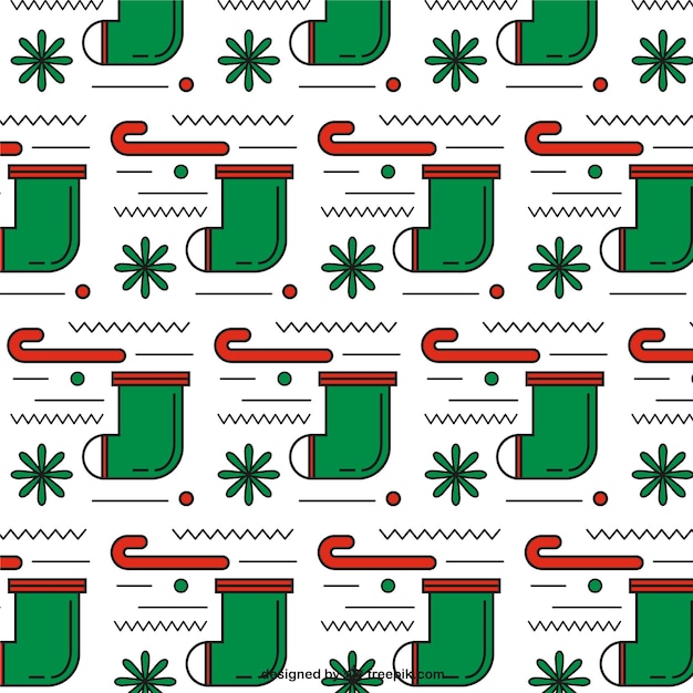 Christmas socks pattern Vector Free Download