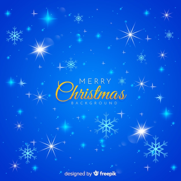 Premium Vector | Christmas sparkling blue background