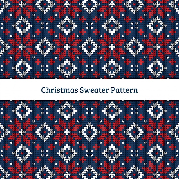Download Christmas sweater pattern Vector | Premium Download