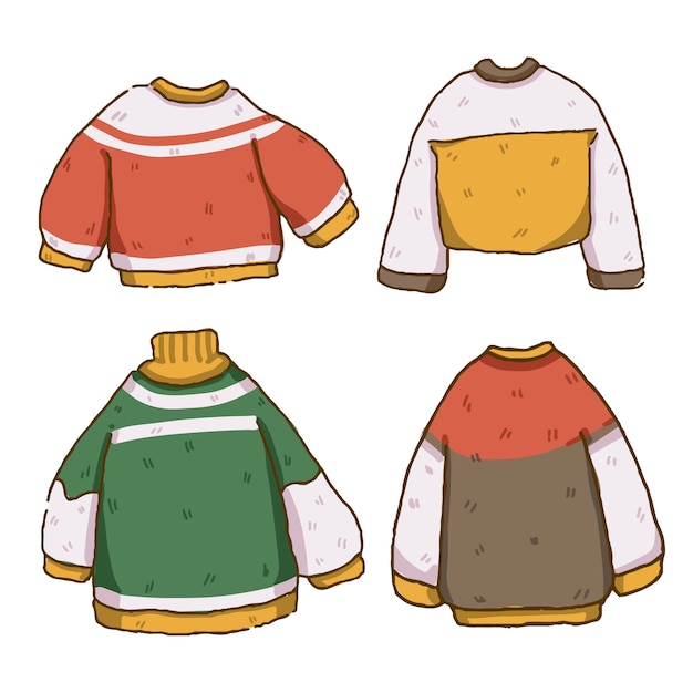 Download Christmas sweater set | Premium Vector