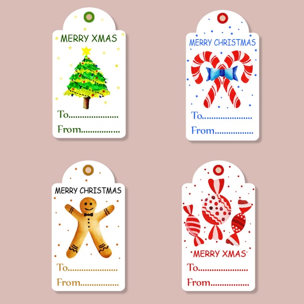 Premium Vector | Christmas tags collection