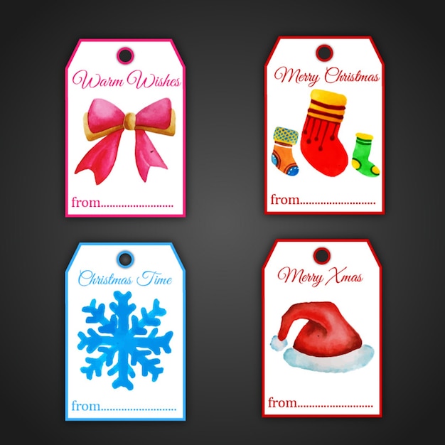 Premium Vector | Christmas tags collection