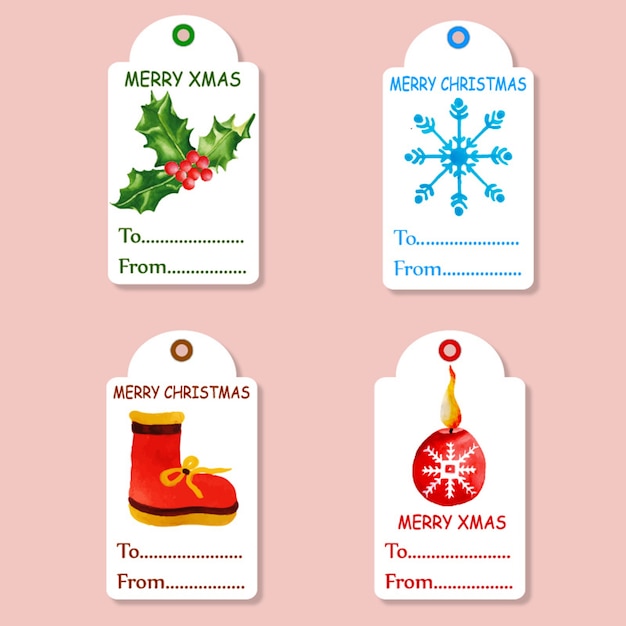 Premium Vector | Christmas tags collection