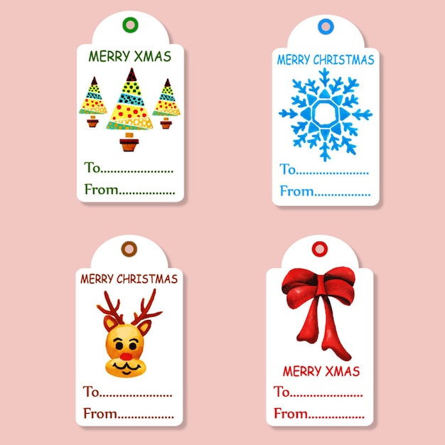 Free Vector | Christmas tags collection