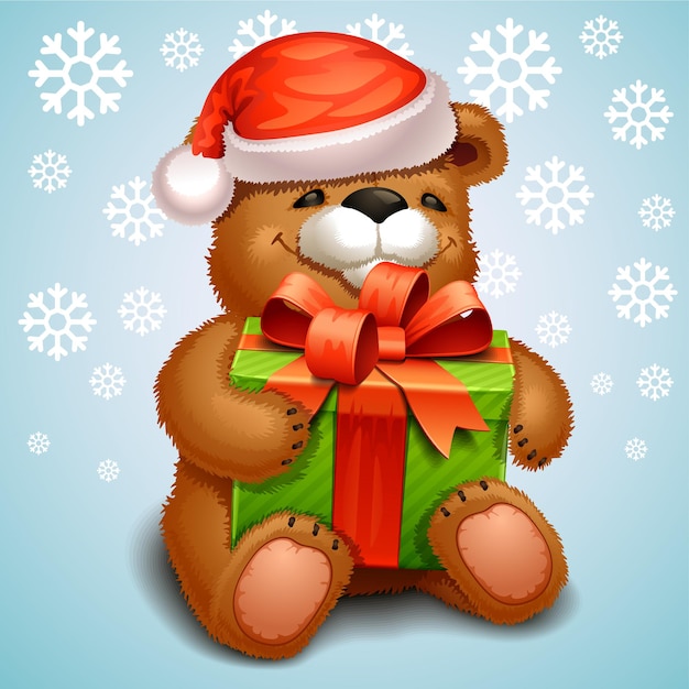 Premium Vector | Christmas teddy bear vector illustration