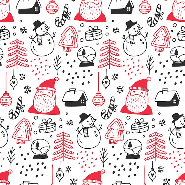 Premium Vector Christmas themed seamless pattern