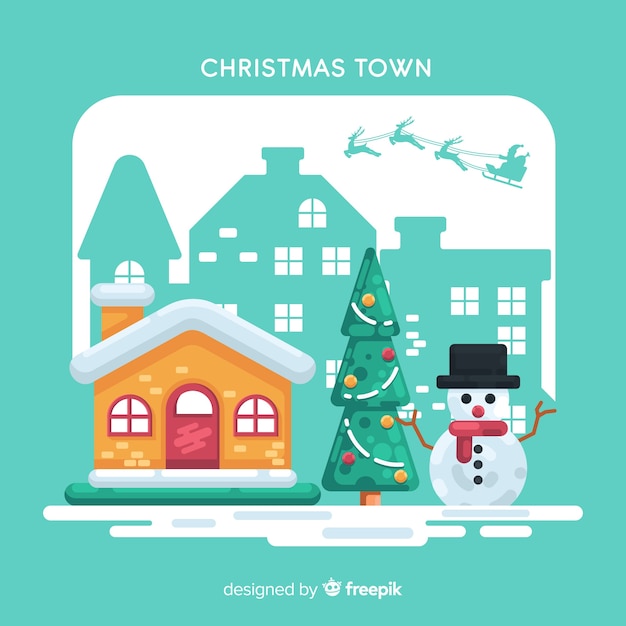 Download Christmas town Vector | Free Download