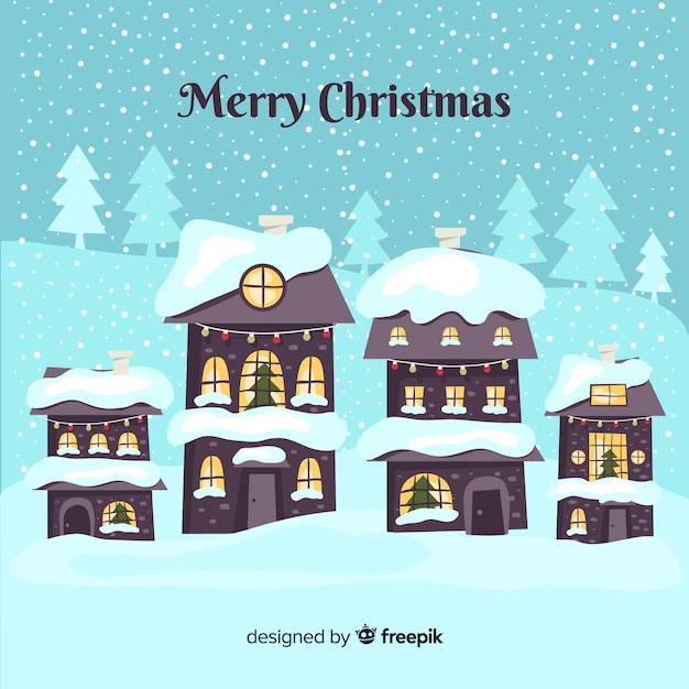 Download Free Vector | Christmas town