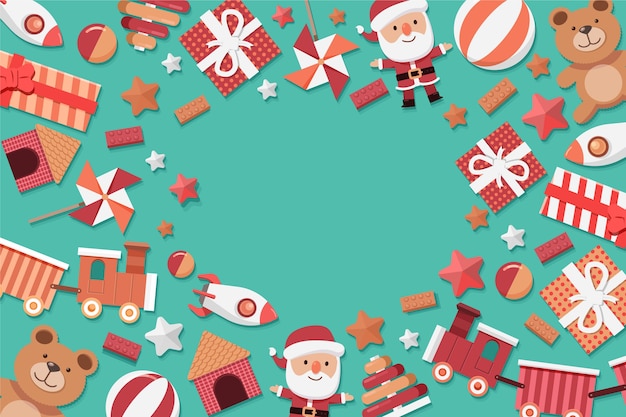 Free Vector | Christmas toys background in flat design