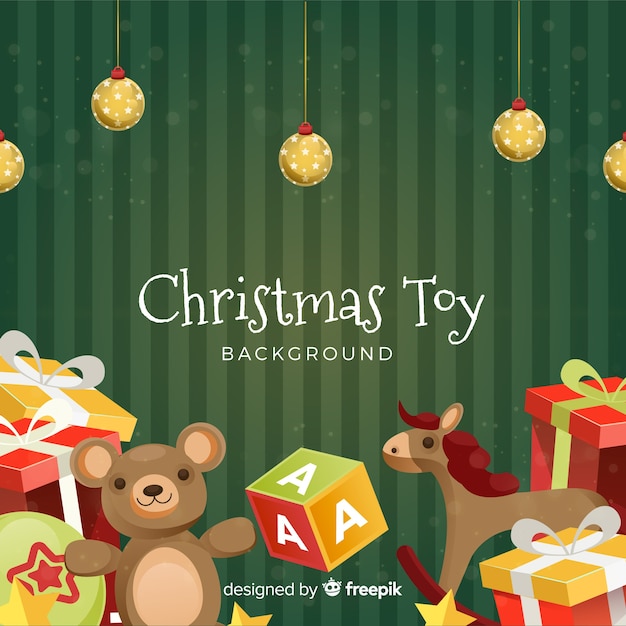 Free Vector | Christmas toys background stripes