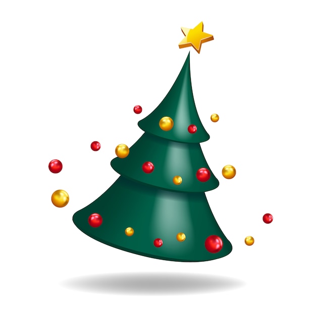 Download Christmas tree 3d abstract shape decorative illustration ...