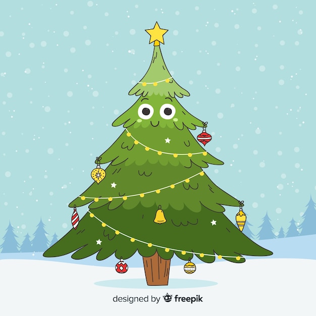 Free Vector | Christmas tree background