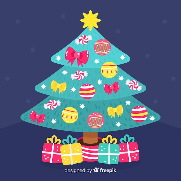 Free Vector | Christmas tree background