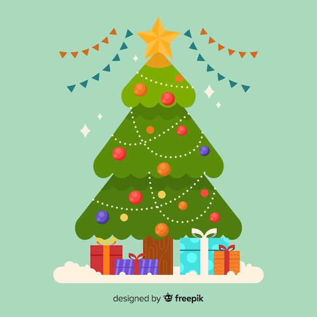 Free Vector | Christmas tree background