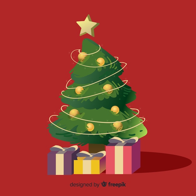 Christmas tree background | Free Vector