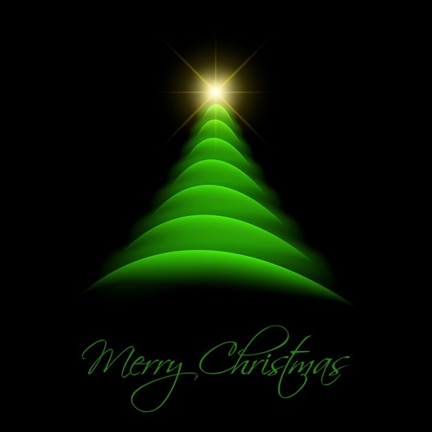 Free Vector | Christmas tree on black background