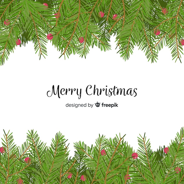 Christmas tree branches background | Free Vector