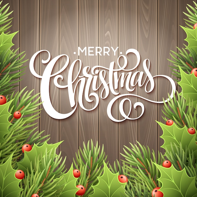 Download Christmas tree branches border Vector | Premium Download