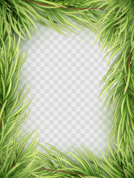 Download Christmas tree fir branch frame. | Premium Vector