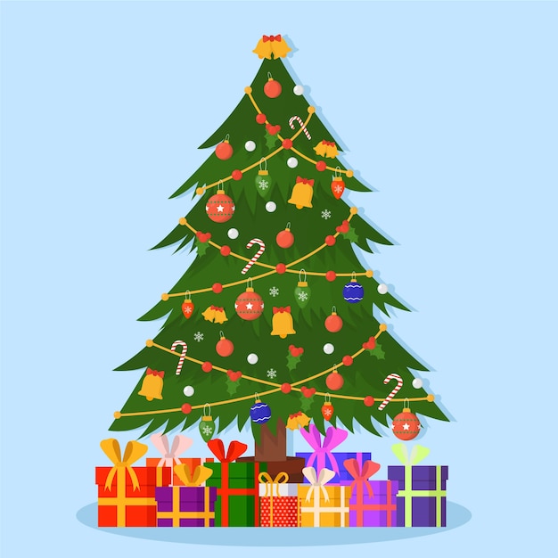 Free Vector | Christmas tree in flat design