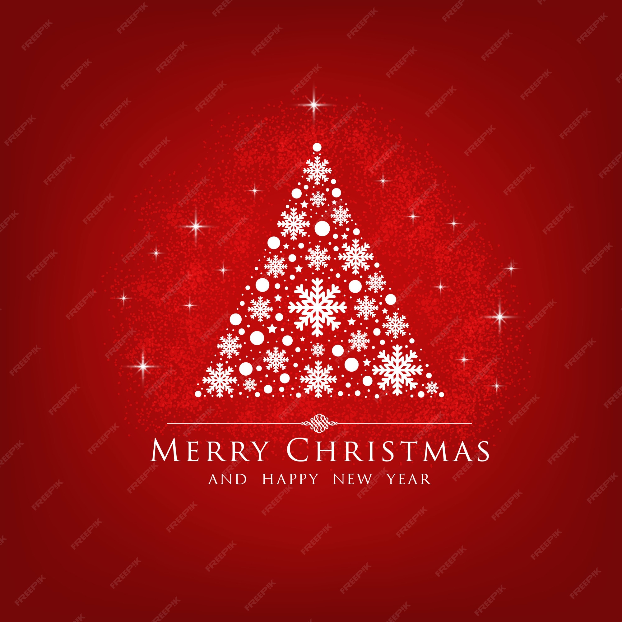 Premium Vector Christmas tree greetings card.