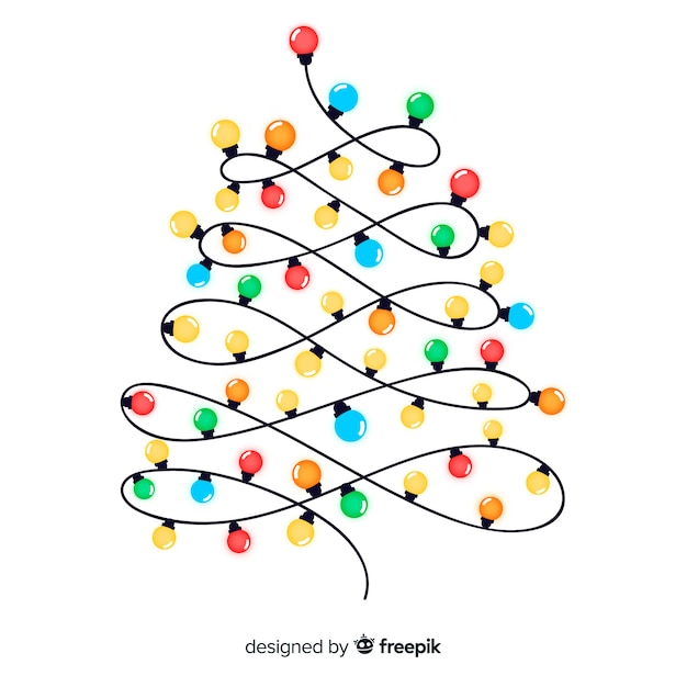 Christmas tree light garland illustration Free Vector