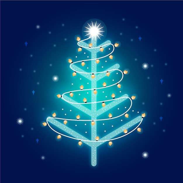 Download Christmas tree made of light bulbs Vector | Free Download