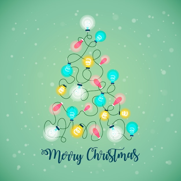 【2way】手描きクリスマスツリーの電球ネックレス＆キーホルダー