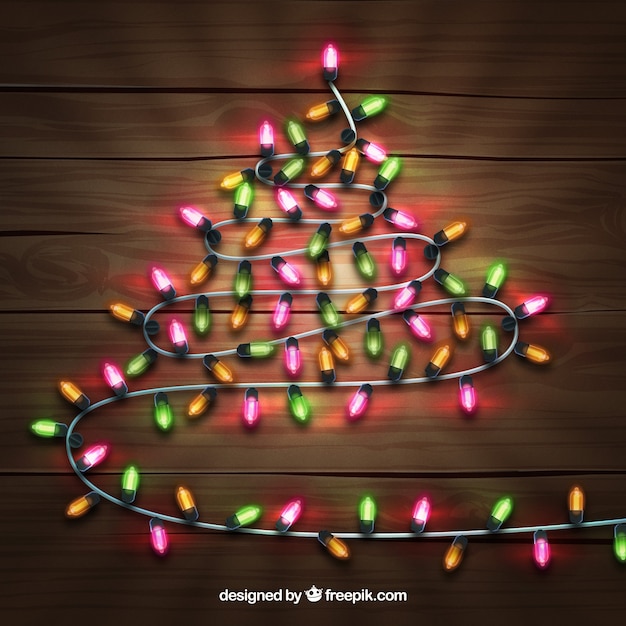 christmas tree made of lights
