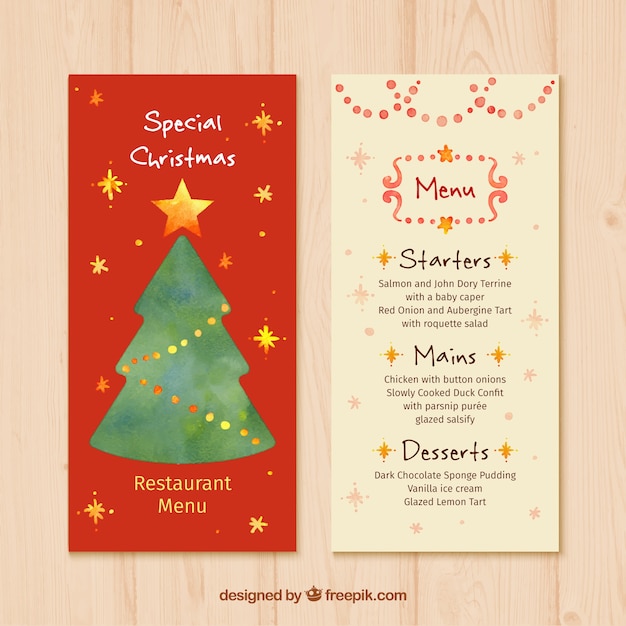 Free Vector | Christmas tree menu