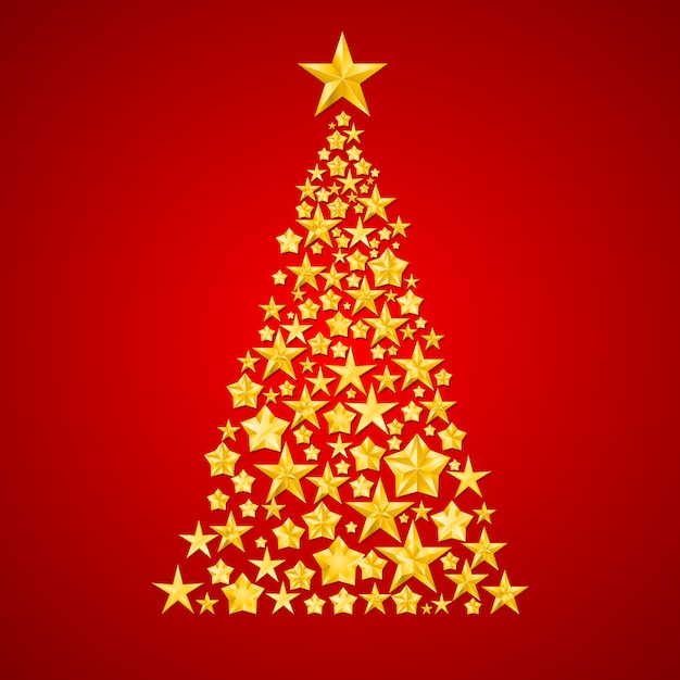 Premium Vector | Christmas tree of stars