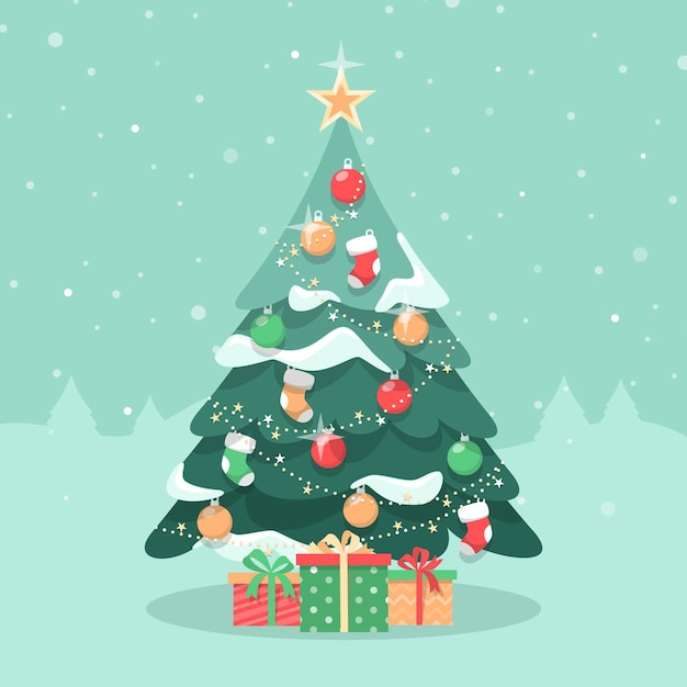 Premium Vector | Christmas tree vintage illustration