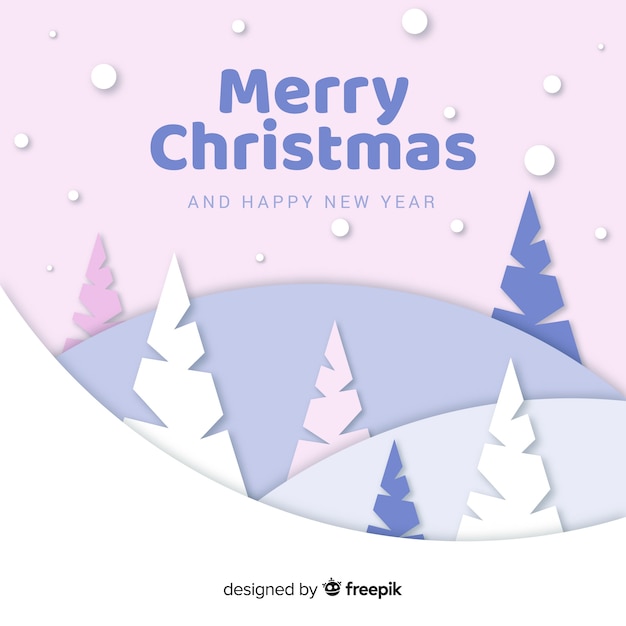 Christmas trees in paper style Free Vector