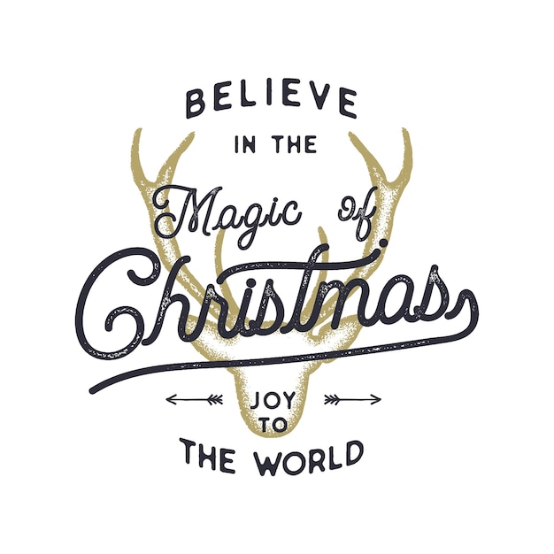 Premium Vector | Christmas typography quote illustration