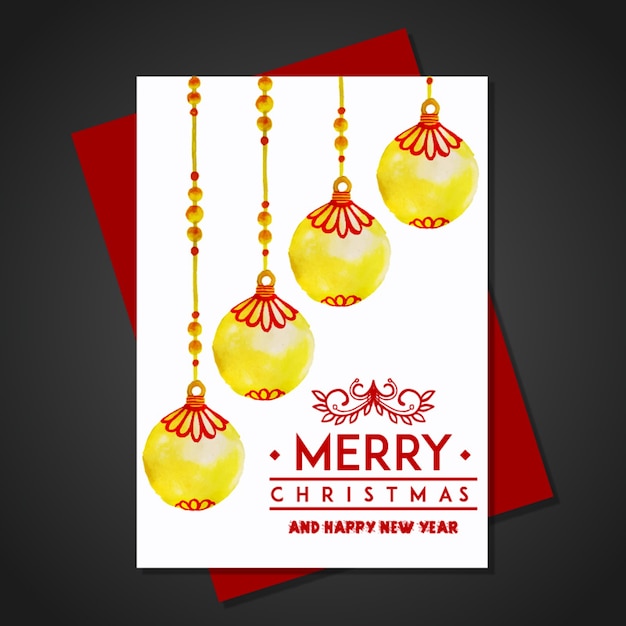 Free Vector | Christmas watercolor greeting card