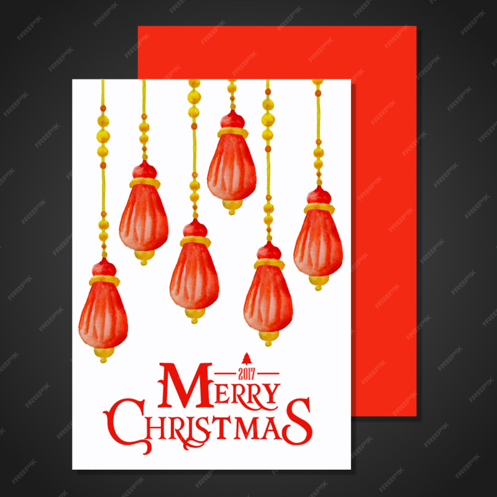 Free Vector Christmas watercolor greeting card