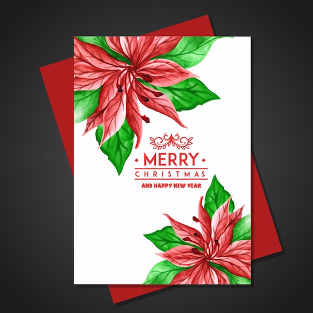 Free Vector Christmas watercolor greeting card