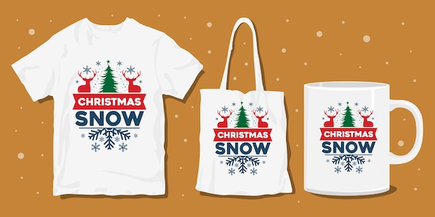 Premium Vector | Christmas winter typography t shirt merchandise design