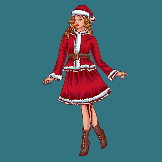 Premium Vector | Christmas woman character