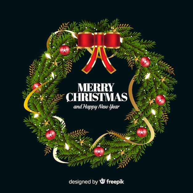 Free Vector | Christmas wreath background