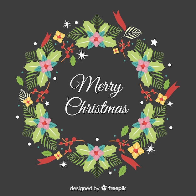 Free Vector | Christmas wreath background