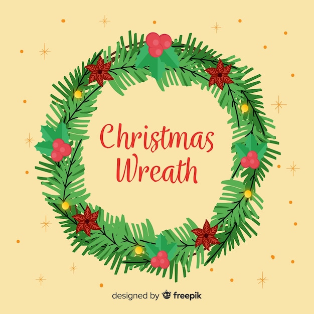 Free Vector | Christmas wreath background