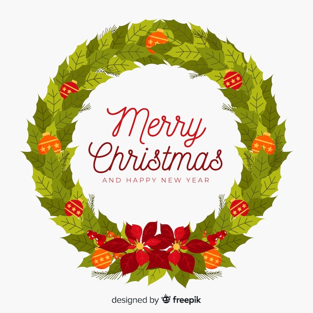 Christmas wreath background | Free Vector